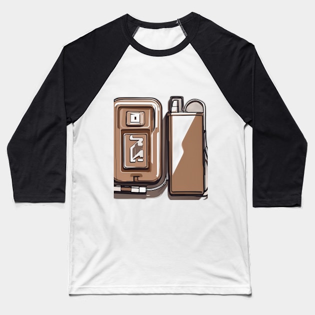 Retro Cassette and Pencil Illustration No. 800 Baseball T-Shirt by cornelliusy